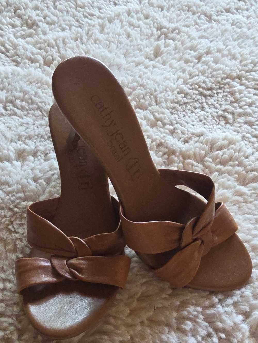Cathy Jean Tan Knot Slide Mules